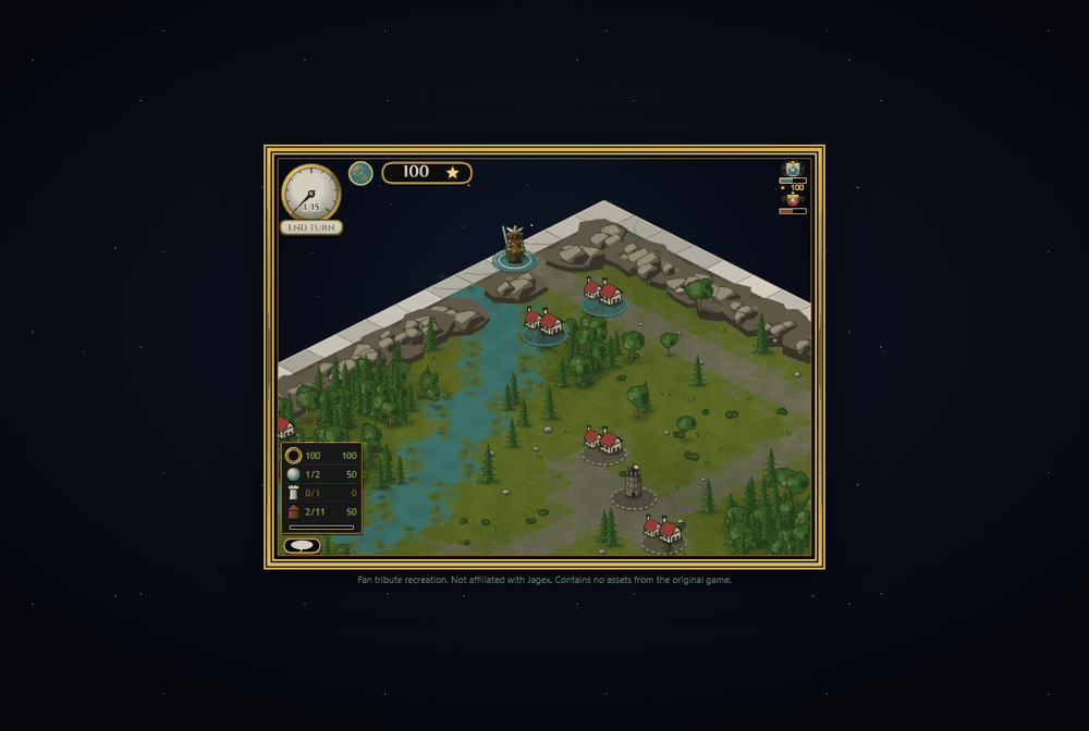 The recreation running live on the site