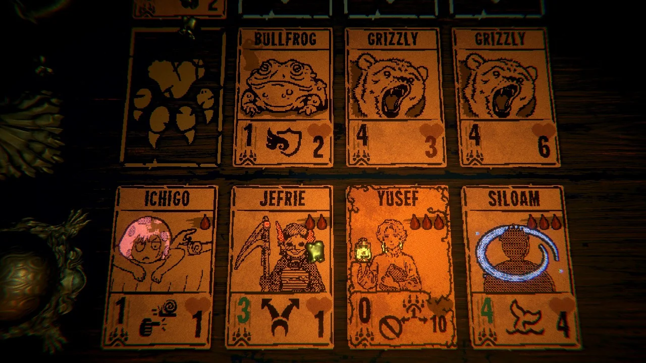 Final take: the same board with ink portraits and glowing accents