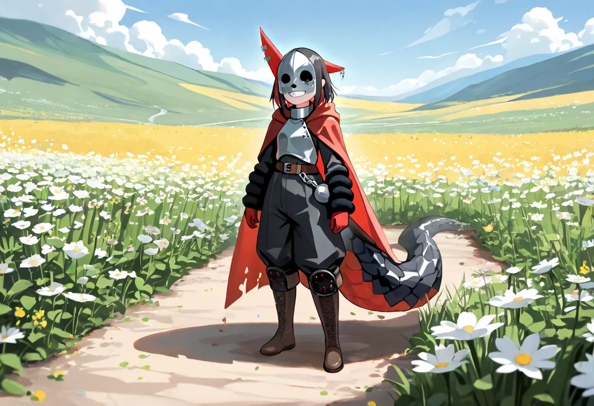 LoRA: Jefrie standing in a sunny flower field