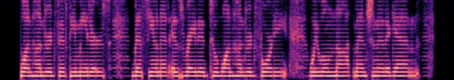 Spectrogram of the monotone version, harmonics in flat lines