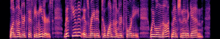 Spectrogram with a reversed swell before a word